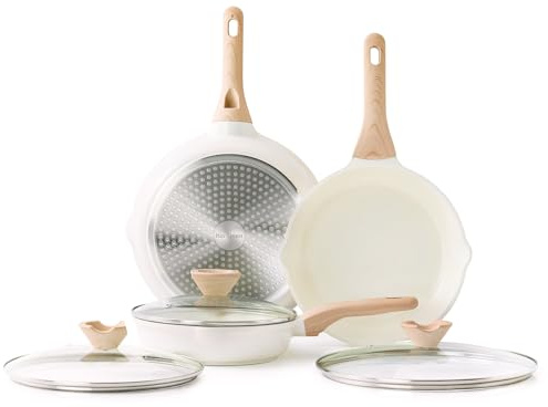 Kordisen Antihaft Keramikpfannen Set mit Deckel 24/28/32 cm, 3-teiliges Keramik Beschichtung Induktion Pfanne-Set, Gesunde Ungiftiges Kochgeschirr, Hitzebeständiger Griff, PFAS und PFOA Frei