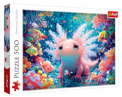 Trefl Axolotl Rompecabezas de 500 Piezas, DIY, Entretenimiento Creativo, para Adultos y niños a Partir de 10 años