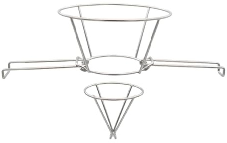 BommFu Fryer Oil Filter Stand, Deep Fryer Oil Strainer Stand, Stainless Steel Strainer Bracket with Folding Arms for Filtration Cooking Kitchen Restaurant Hotel