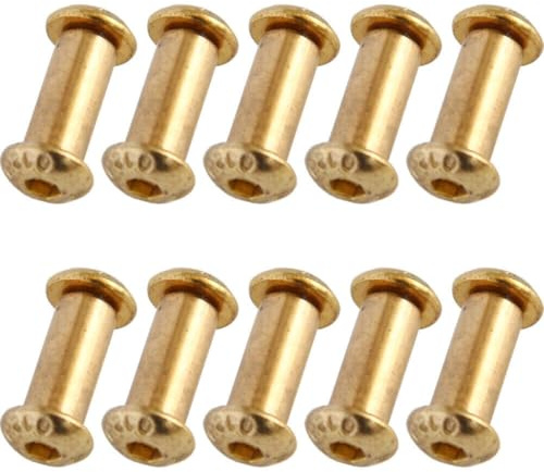10PCS Brass Knife Handle Rivets Pins Knife Fasteting Screws Lock Bolts 5mm
