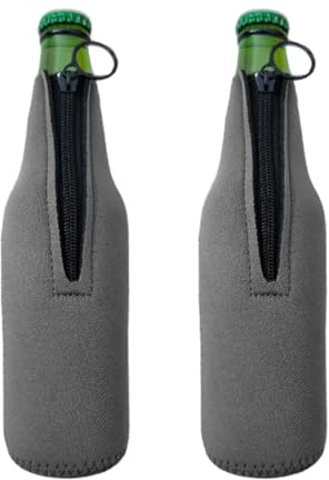 WUSJCOF 2 Fundas Térmicas para Botellas de Neopreno con Cremallera, Mantiene tus Bebidas Frías por Más Tiempo (330ml)