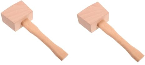 Ciieeo 2pcs Wooden Mallet Heavy Duty Beechwood Carpenter Hammer with Ergonomic Handle for Woodworking Camping and Home Renovation Hand Tool
