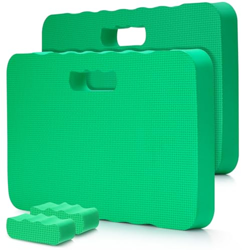 Ohuhu Garden Kneeling Pad 2 Pack, Thick Kneeling Mat Comfortable Kneeling Pads for Gardening, Outdoor, Work, Soft EVA Foam Pad Knee Pads Premium Knee Cushion for Yoga & Bath, Green 42 x 26 x 4 cm