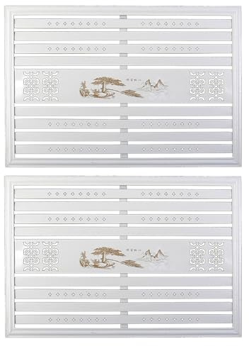 LIKANGLONGJU Cubre Radiadores Metálicos Balda Radiador con Rejilla Montaje en Pared Inoxidable con Hebilla para Dormitorio y Sala de Estar(White,60x120cm/24x47in)