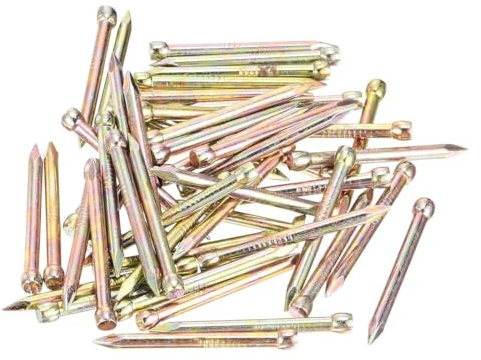 Unifizz 100pcs 28mm Finishing Nails Carbon Steel Headless Nails for Picture Hanging, Small Hardware Nails for Wood Frame, Wall Trim, Baseboards and Art Projects,Color Zinc