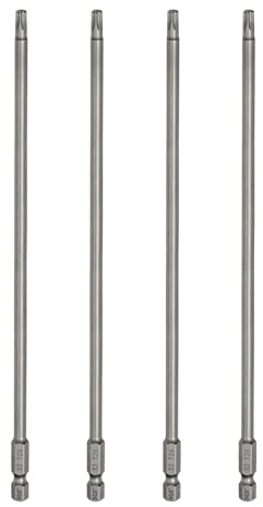 sourcing map T25 Torx-Kopf-Schraubendreher-Bits, 6,35 mm Sechskantschaft, 200 mm, lang, magnetisch, ohne Loch, manipulationssicher, 6-Punkt-Stern-Schraubendreher-Bits, S2-Stahl, industrielle