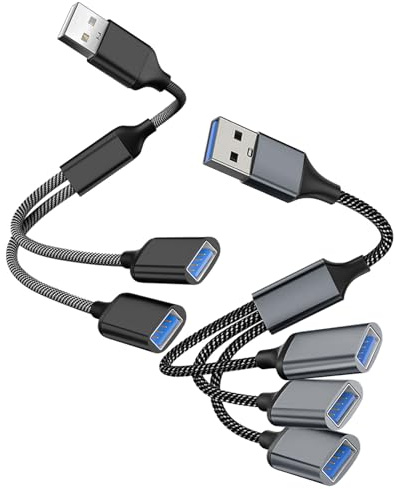 hommova USB Splitter 3 Port and 2 Port Set, Usb Double Adapter for Laptop, Car, Tablet, Keyboard