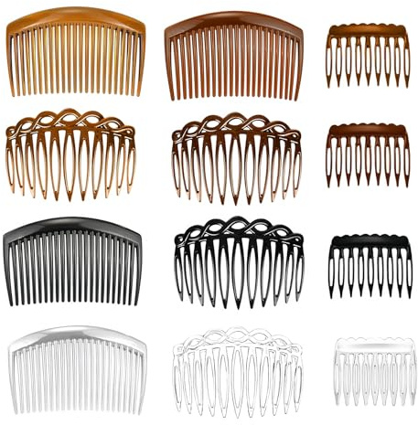 12 Stück Haarkamm Zum Stecken, Haarkamm, French Side Combs – Vintage Dekorative Kunststoff-Steckkämme Mit Zähnen, Geeignet Für Frauen Und Mädchen, Perfekt Für Dickes Und Feines Haar