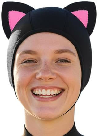 Capucha de Neopreno, – Portable Cubrecabeza Térmico Ajustable Buceo, con Orejas Gato Surf, Natación Piragüismo Vela Mujer Adolescente | Multipurpose Outdoor Indoor Utility Ergonomic