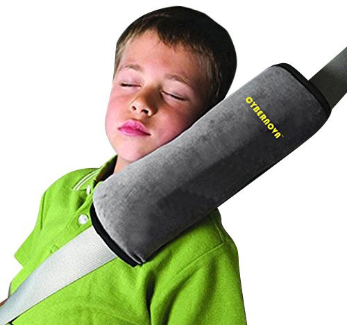 CYBERNOVA Coussin de ceinture de sécurité pour véhicule automobile coussin d'assise pour enfant coussin de sécurité pour siège de bébé pour bébé soutien pendant le voyage (gris)