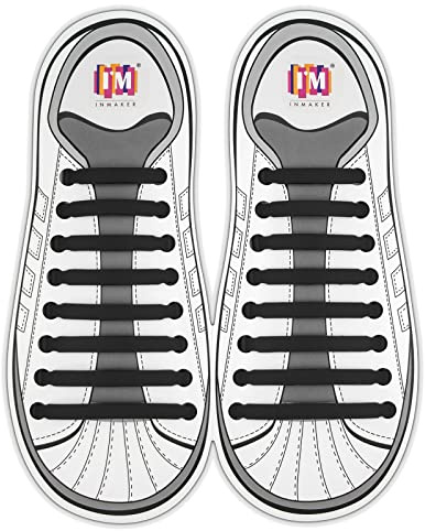 INMAKER No Tie Shoe Laces for Adults and Kids, Elastic Shoelaces for Sneakers, Rubber Silicone Tieless Laces