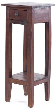 Vintage Design TELEFONTISCH Napoleon 75 | 75x30x30cm (HxLxB), Mahagoniholz Beistelltisch, Blumenhocker, Holz Tischchen | Farbe: 03 Dunkelbraun