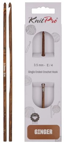 KnitPro - KnitPro Ginger Trä (3.50mm) Enkeländad Handgjord Virknål - 1 Virknål