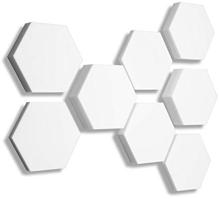 platino24 3D Absorber aus Basotect B WEISS, 8x Akustik Schallabsorption Breitbandabsorber Set #13, zur Verbesserung der Raumakustik