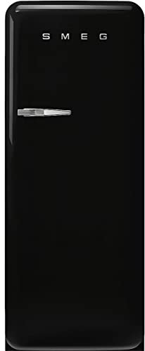 Smeg, Frigorifero Monoporta FAB28RBL5 a Libera Installazione, Cerniera a Destra, Frigorifero Ventilato e Freezer Statico, Design Bombato 50's Style, Nero