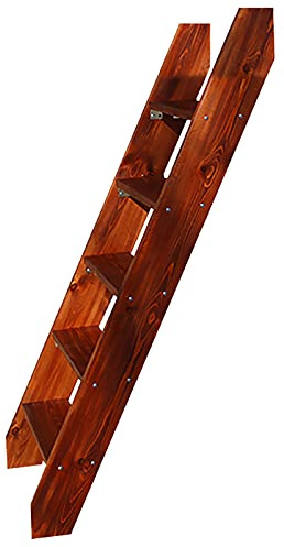 Bed Ladder Brown Heavy Duty Twin Bed Ladder, 2/3/4/5 Step Wooden Floorstand Loft Bed Ladders, College Dorm Bunk Room Library Vintage Bunk Bed Ladder (Size : 150 cm/59 inch)