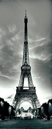 A.Monamour Türtapete Selbstklebend Türfolie Türposter 3D Eiffelturm Bei Nacht Schwarz Und Weiß Vinyl Folie Türdeko Tapete Wandbild Türaufkleber Türtattoo 90 x 200 cm