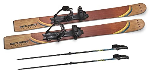 Whitewoods Outlander 139cm Cross Country Ski Set - Snowshoe Grip, Nordic Glide, Brown
