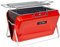 George Foreman Portable Charcoal BBQ, On-The-Go Toolbox, Portable, Sturdy Foldable Legs, Convenient Handle, Lightweight, Camping, Red, Charcoal Barbecue, GFPTBBQ1005R