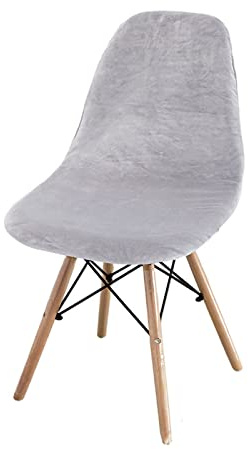 FANSU Luxus Samt Schalenstuhl Bezug Stuhlhussen 1/2/4/6er Set Strech Stuhlbezug Esszimmerstühle Bezug Abnehmbar Waschbar Stuhlbezüge Küchenstühle Husse für Wohnzimmer Büro (Silber grau,6 Stück)