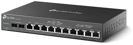 TP-Link ER7212PC | Routeur Omada, commutateur PoE et contrôleur 3 en 1 Gigabit VPN | Jusqu'à 4 WAN | 8 ports LAN PoE+ @ 110 W | Sans ventilateur | Installation facile | Équilibre de charge