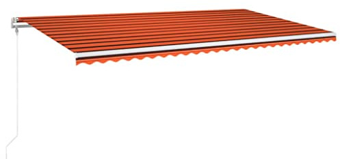 vidaXL Gelenkarmmarkise Automatisch Markise Sonnenmarkise Balkonmarkise Sonnenschutz Sichtschutz Terrasse Garten Balkon 600x350cm Orange Braun