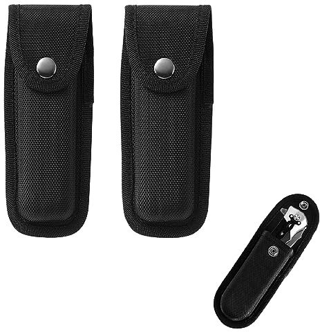 Messer Etui,Messertasche für Gürtel,Oxford Messertasche für Gürtel,Messer Holster,Messerscheide mit Gürtelschlaufe,Anwendbar auf Messerbox für Reisen,Camping,Bergsteigen und Ausflüge,2 Stück,Schwarz