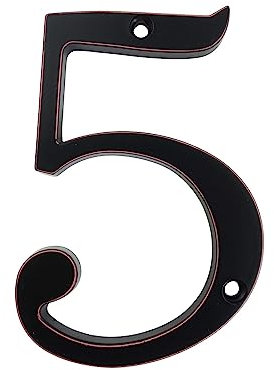 Hausnummer,Hausnummernschild 101 mm schwarze Hausnummer, Türschild, große Außenadresse, Briefkastennummern, moderne Haus- und Wohnungsschilder, Metall-Zink-Legierung ( Color : 5 , Size : 10CM_4 INCH )