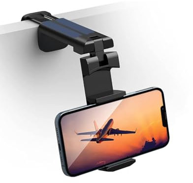 360 Degree Rotatable Mobile Phone Holder - Adjustable, Foldable, Retractable for Travel, Home, Office - Universal Black Plastic Stand