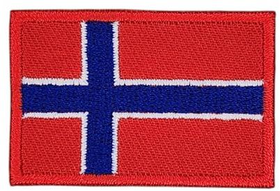 Norwegen Flagge klein Aufnäher zum aufbügeln oder aufnähen Bügelbild Aufbügler für Kleidung gestickter Bügelflicken Applikation Patch Größe 4,5 x 3,0 cm
