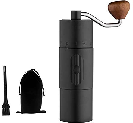HWSY Macchina per Il caffè Macchina per Il caffè Macchina per Il caffè Portatile a manovella Macinacaffè per Chicchi di caffè con Scala Esterna Macinino a Mano Acciaio Inossidabile 402 (Nero Bianco)