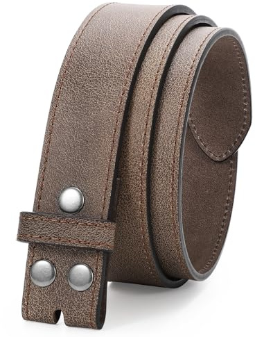 JasGood Western läderbälte för män (utan spänne), 3,8 cm bredd, C stil kaffe, Für Taillengröße 90cm-99cm