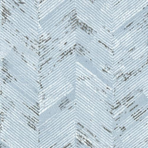 Livelynine Papier Peint Adhesif Mural Chambre Bleu Clair Chevron 40CMx10M Imperméable Papier Peint Autocollant Mural Salle de Bain Vinyle Adhesif Meuble TV Tiroirs Armoire Papier Adhésif pour Meuble