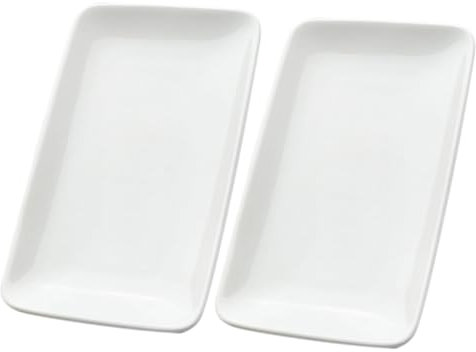 PRETYZOOM Plateau à Bijoux en Céramique Blanc Lot de 2, Forme Unique