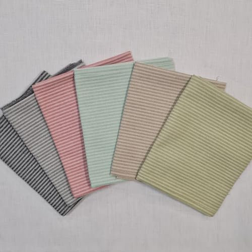 Stoffpaket 6 verschiedene Stoffe Dobby Stripes Streifen gestreift Patchwork Quilt Geschenkverpackung basteln