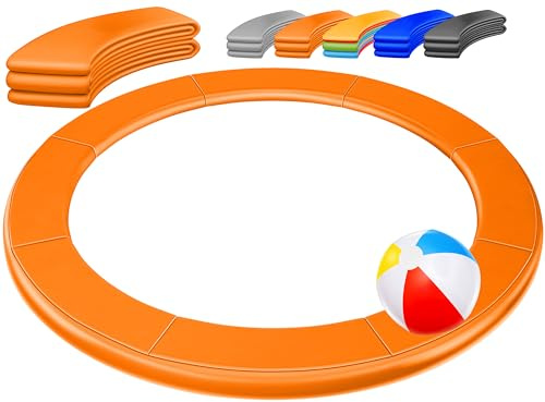 KESSER® - Couverture de Bord pour Trampoline Ø 244 cm, 30cm de Large 100% résistant aux UV indéchirable Couverture à Ressorts avec Ballon de Plage Orange