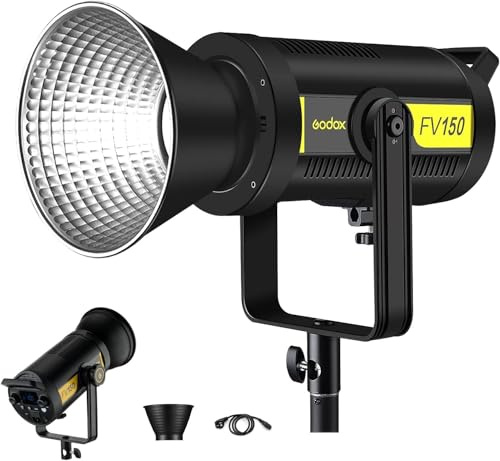 Godox FV150 150W 2.4G Flash, 1/8000s High Speed Sync, CRI96+, TCLI 96+, 12000LUX, 5600K±200K, Built in 8 FX Special Effects Modes, Compatible for Canon, Nikon, Sony, Olympus,Panasonic