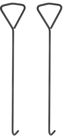 sourcing map 2pcs 23.6 Manhole Hook Versatile Manhole Cover Lifter Heavy Loading Carbon Steel Lid Puller with Rotated Handle for Manhole Covers & Storm Drain Cover, Black