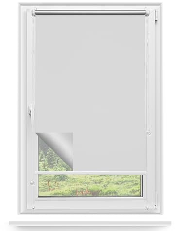 Rettika Verdunkelungsrollo ohne Bohren, für Fenster, Breite 150 cm, Höhe 220 cm, Weiß Farbe, Klemmfix Montage, Jalousien Fenster, Fenster rollos für innen, Klemmrollo