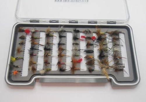 Barbless Dry Trout Flies, 56 Flies per boxed set, mixed sizes. random range of patterns, Best Dry Flies