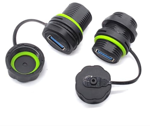 Hsupez 2 Stück M20 Wasserdichter USB3.0 Anschluss Buchse auf Buchse, IP68 Wasserdichter, USB3.0 Panel Mount Buchse,USB Durchgangsbuchse Adapter, USB 3.0 Panel Mount Koppler, USB-Durchgangsanschluss