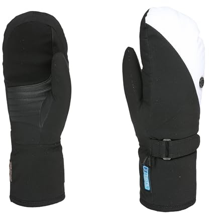 Level Jolie W Mitt - Manoplas de esquí para mujer con correa ajustable, guantes térmicos de invierno impermeables y transpirables con puño de piel, ropa de nieve para mujer esquí y snowboard, 1 par