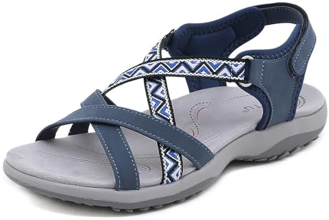 Meik Mangni Sandales Sport Femme Sandale de Randonnée d'été Sandales de Marche Légères à Bout Ouvert Chaussures de Trekking en Plein,Brun,Taille:38 EU