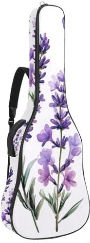 Gitarrentasche in voller Größe, 101,6 cm, 104,4 cm, 106,7 cm, Tragetasche für E-Bass, klassische Gitarre, ästhetische Kunst, violette Schmetterlinge, Drak-Textur, Mehrfarbig 04, 42.9x16.9x4.7 in,
