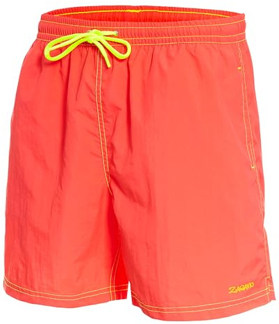 ZAGANO Costume da Bagno da Uomo, Prodotto nell'UE, Pantaloncini Sportivi, Boxer da Spiaggia, Corti e Resistenti, Nylon, 5112, Arancione Scuro, 3XL