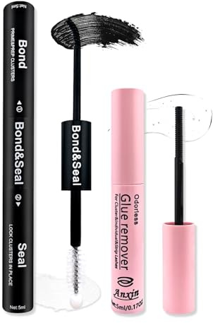 2 Stück Wimpernkleber & Versiegelungsset mit Entferner, wasserfester Wimpernkleber mit starkem Halt und Entferner für DIY-Wimpernverlängerungen(2P-H-Remover-Kit)