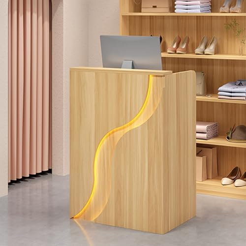 Generisch Moderner Empfangstresen mit Schubladen, Kleiner multifunktionaler Tresen für Home Office, Salon, Spa, Lobby, Steh-Willkommenstresen (80 cm)