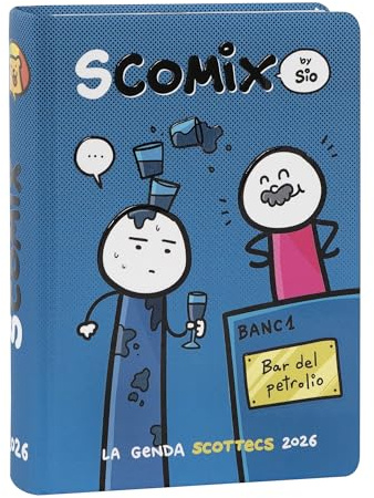 Comix Scottecs by Sio Skolkalender 16 månader 2025–2026, skolkalender för barn och tonåringar med fast omslag, perfekt för grund- och mellanskola, 12 x 16,5 cm, petrol