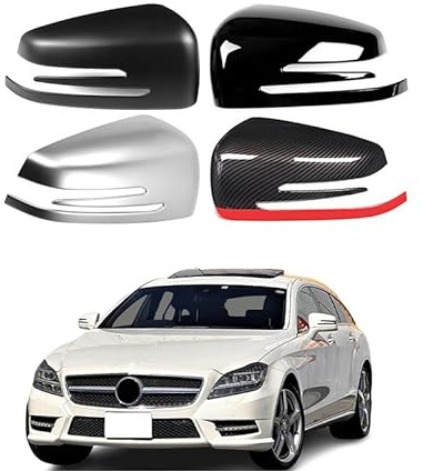 LCJAN Auto Spiegelkappen für Mercedes-Benz CLS-Class W218 2011-2018, Ersatzspiegelabdeckungen Gehäuse Zubehör Auto Aussenspiegel Abdeckung Autozubehör,Black A