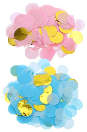 Ipetboom 16borse Decorazioni Per Shower Rotondi Rosa e Blu Centrotavola Cerchi Decorazioni Sparse Per Rivelazione Ragazza Da Tavola Per Festa